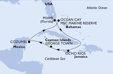 United States, Jamaica, Cayman Islands, Mexico, Bahamas